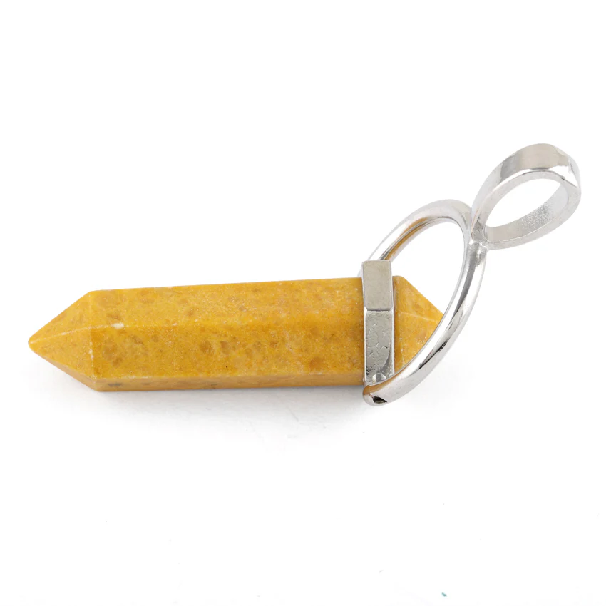 8X35mm Faceted Single Point-Swing Yellow Serpentine Pendant - Image 3