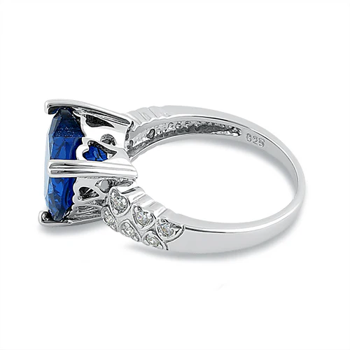 Sterling Silver Blue CZ Heart CZ Ring - Image 4